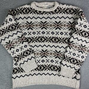Vintage FieldMaster Crewneck Knit Pullover Sweater Mens L Fair Isle Grandpa 90s